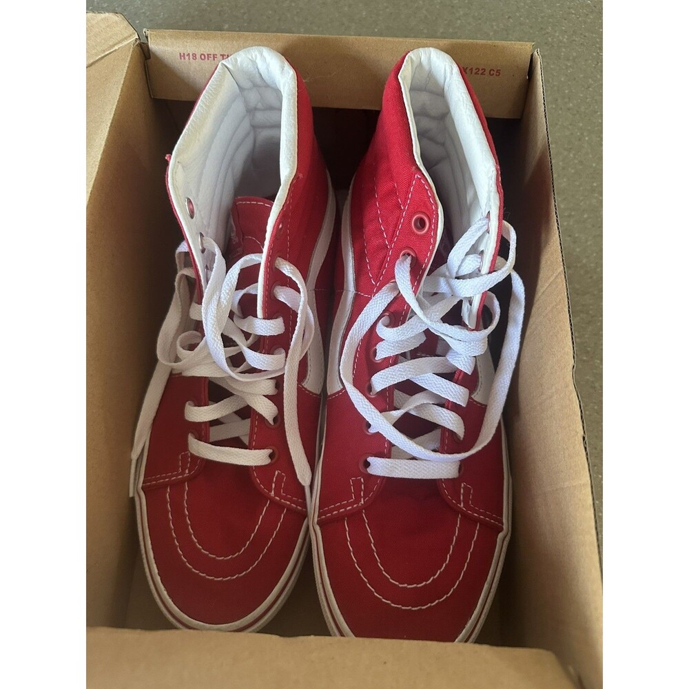 VANS SK8-HI Top Formula One Athletic Shoes Racing Red/ True White Men's Size